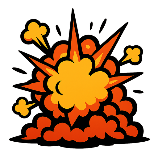 Explosion.
In-Game asset.  2d.  High contrast.  No shadows