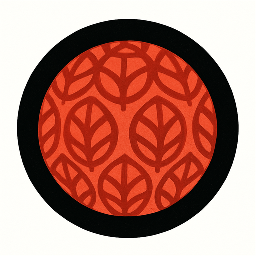 PATTERNED RED BALL WITH BLACK COVER AROUND.
In-Game asset.  2d.  High contrast.  No shadows