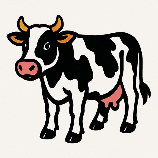 İnek.
In-Game asset.  2d.  High contrast.  No shadows