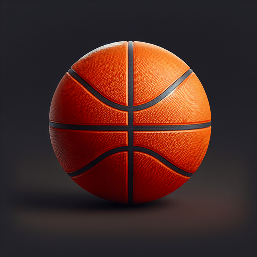 turuncu bi top etrafında siyah  dairesini taömlıyen basketboll topu.
Single Game Texture. In-Game asset. 2d. Blank background. High contrast. No shadows.