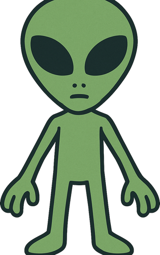 alien. No background. Transparent background. Blank background. No shadows. 2d. In-Game asset. flat