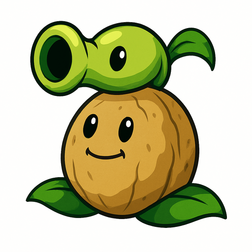 Una fusion del wallnut de plantas vs zombies con el lanza guisantes.
In-Game asset.  No shadows