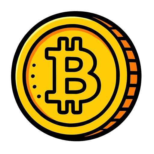 Bitcoin.
In-Game asset.  2d.  High contrast.  No shadows