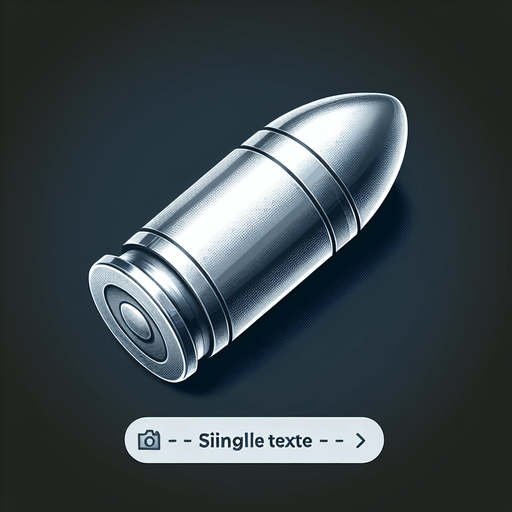 big silver bullet.
Single Game Texture. In-Game asset. 2d. Blank background. High contrast. No shadows.