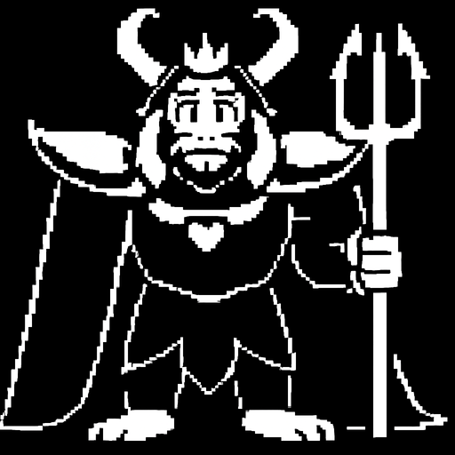 asgore
undeertale.
In-Game asset.  2d.  High contrast.  No shadows