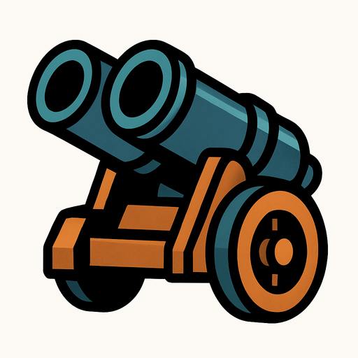 doble cañon.
In-Game asset.  2d.  High contrast.  No shadows