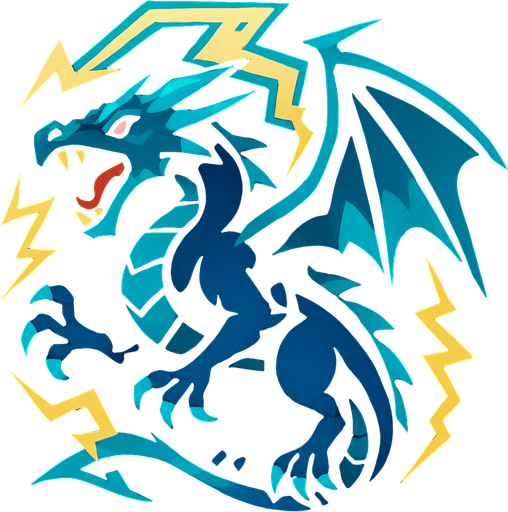 Dragon de l'orage.
In-Game asset.  2d.  High contrast.  No shadows