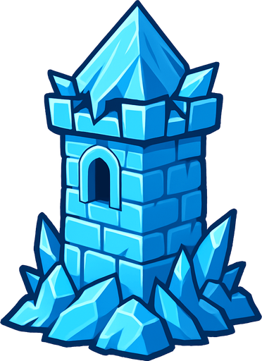 Ice tower.
In-Game asset.  2d.  High contrast.  No shadows