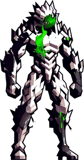 Make his body look destroyed, also make it cover with some green liquid