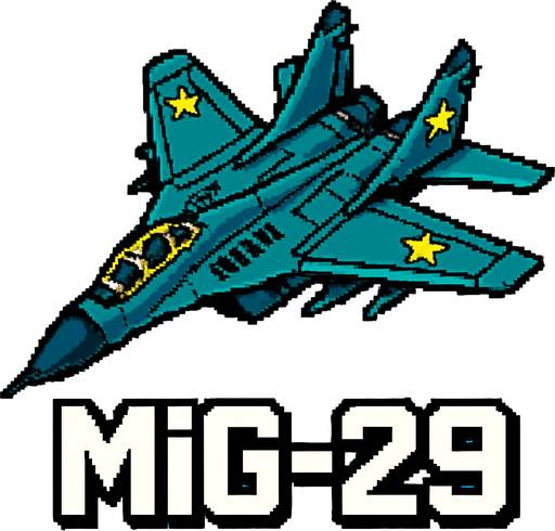 Mig 29.
In-Game asset.  2d.  High contrast.  No shadows