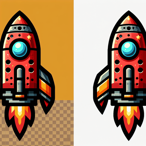 A Rocket image.
Single Game Texture. In-Game asset. 2d. Blank background. High contrast. No shadows.
