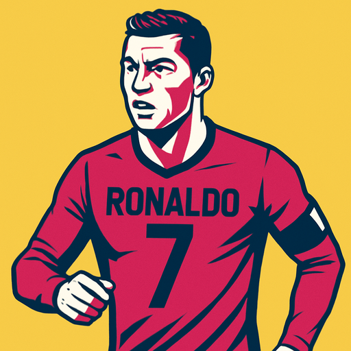 Cristiano ronaldo.
In-Game asset.  2d.  High contrast.  No shadows