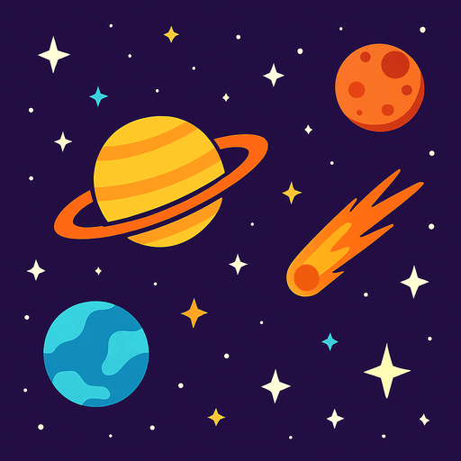 2d space bg.
In-Game asset.  2d.  High contrast.  No shadows