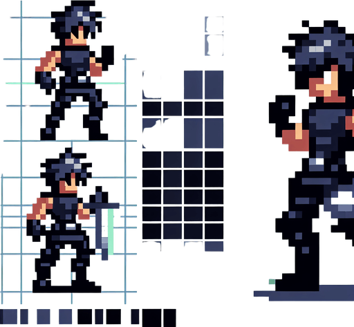 Enemy pixel.
Single Game Texture. In-Game asset. 2d. Blank background. High contrast. No shadows.