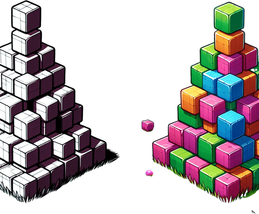 background image 2732 high x 2048 wide. high contrast, light cartoon image of colored stacked cubes. out in open fields. Single Game Texture. In-Game asset. 3d. High contrast. No shadows.
Single Game Texture. In-Game asset. 2d. Blank background. High contrast. No shadows.