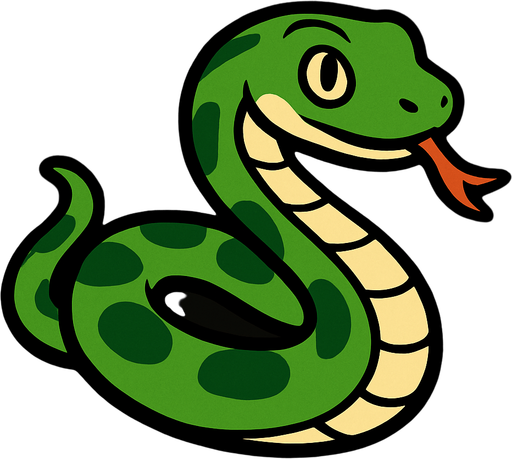 Snake.
In-Game asset.  2d.  High contrast.  No shadows