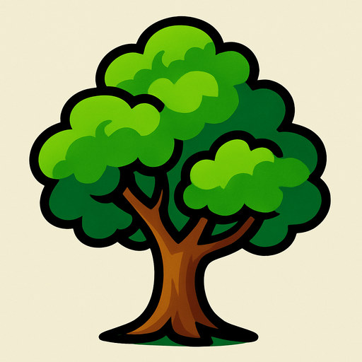 2d tree.
In-Game asset.  2d.  High contrast.  No shadows