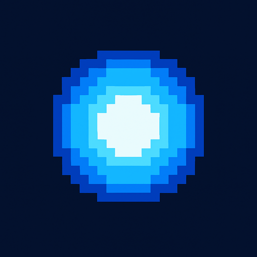 pixelart blue circular enemy projectile to dodge
In-Game asset.  2d.  High contrast.  No shadows. Pixel art