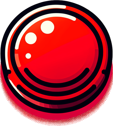 generate a arcade like round button in red color Single Game Texture. In-Game asset. 2d. Blank background. High contrast. No shadows.