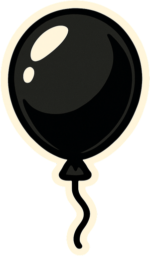 Black Balloon.
In-Game asset.  2d.  High contrast.  No shadows
