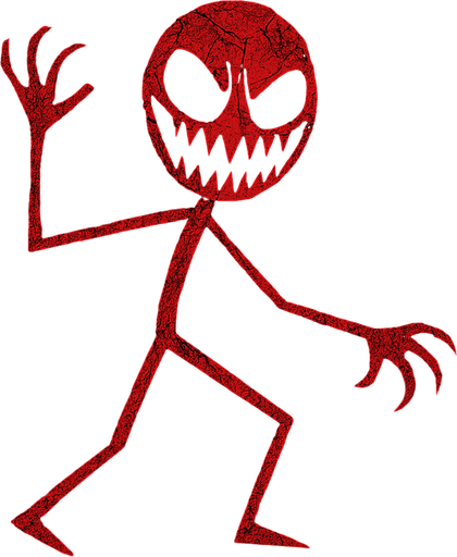 scary stickman.
In-Game asset.  2d.  High contrast.  No shadows