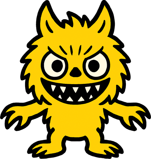 Yellow Labubu.
In-Game asset.  2d.  High contrast.  No shadows