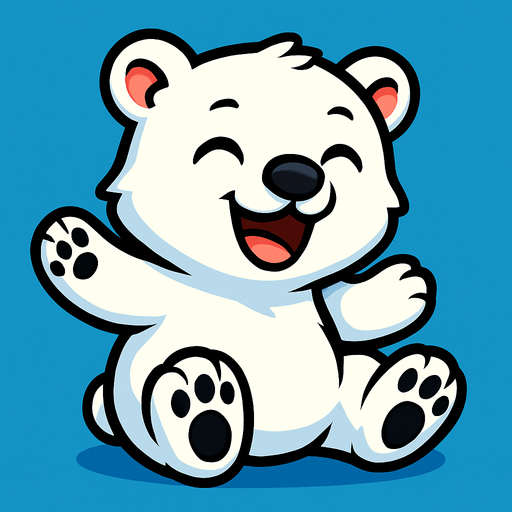 Happy baby polar bear.
In-Game asset.  2d.  High contrast.  No shadows