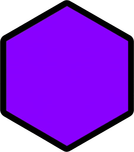 Hexagon, simple, #9900ff, shape, vector.
In-Game asset.  2d.  High contrast.  No shadows