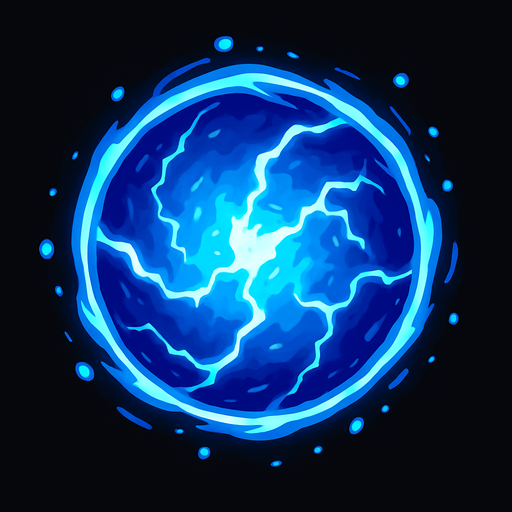 Energy ball.
In-Game asset.  2d.  High contrast.  No shadows