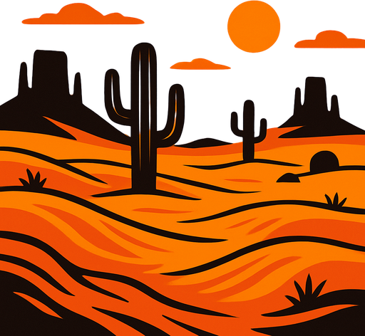 çöl.
In-Game asset.  2d.  High contrast.  No shadows