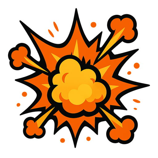 explosion.
In-Game asset.  2d.  High contrast.  No shadows