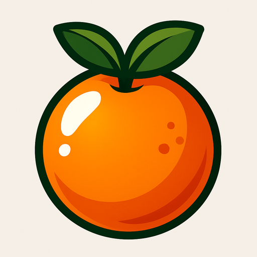 Shiney orange fruit vector.
In-Game asset.  2d.  High contrast.  No shadows