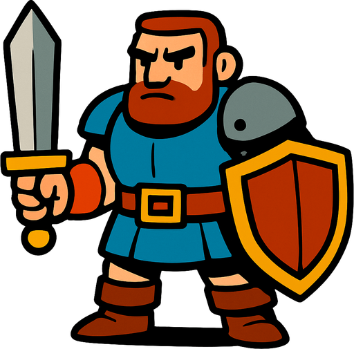 Frank  Warrior.
In-Game asset.  2d.  High contrast.  No shadows
