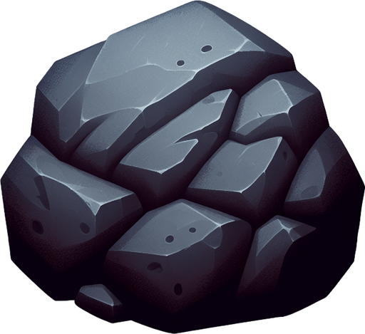 rock.
Single Game Texture. In-Game asset. 2d. Blank background. High contrast. No shadows. 100 by 100 sieze