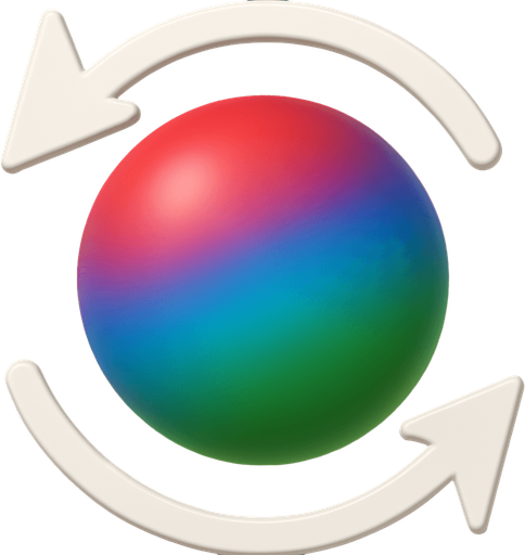 içindeki topun rengini kırmızı mavi ve yeşil yap ama geçişleri smooth olsun