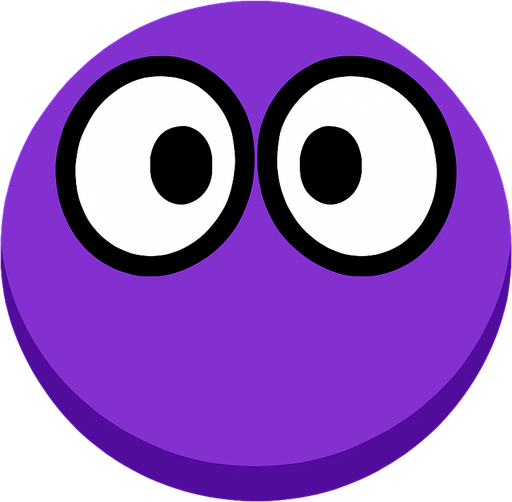purple circle with two eyes, seen from above.. In-Game asset. 2d. High contrast. No shadows.
In-Game asset.  2d.  High contrast.  No shadows