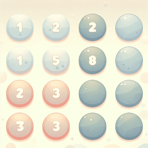 Нужно чтоб был нежные, спокойные кнопки с цифрами 1 2 3 они должны быть округлой формы.
Single Game Texture. In-Game asset. 2d. Blank background. High contrast. No shadows.