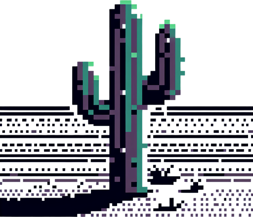 cactus , 2d, pixel art.
Single Game Texture. In-Game asset. 2d. Blank background. High contrast. No shadows.