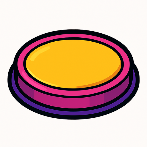 Botón de videojuegos sin nada escrito.
In-Game asset.  2d.  High contrast.  No shadows