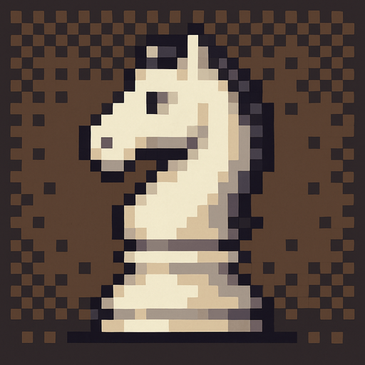 Chess knight 2d pixel art white