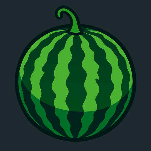 an watermelon..
In-Game asset.  2d.  High contrast.  No shadows