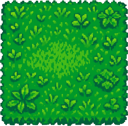 arazi pxelart sadece yeşillikle dolu.
In-Game asset.  2d.  High contrast.  No shadows