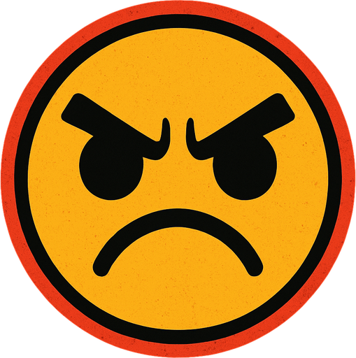 kızgın surat.
In-Game asset.  2d.  High contrast.  No shadows