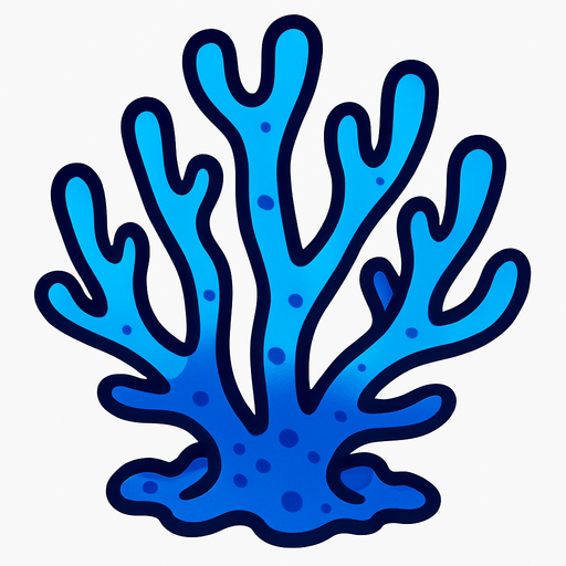 Coral bleu.
In-Game asset.  2d.  High contrast.  No shadows