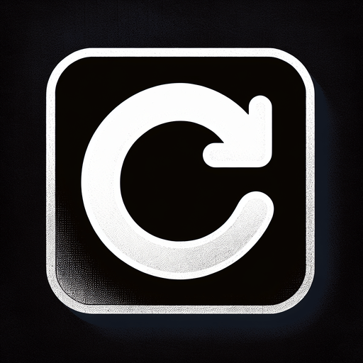 reset icon.
2d. white stroke. black background
