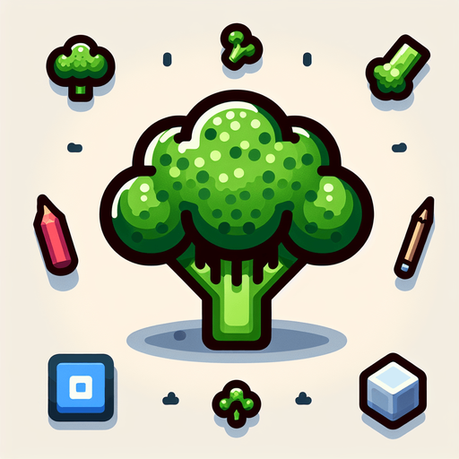 brocoli.
Single Game Texture. In-Game asset. 2d. Blank background. High contrast. No shadows.
