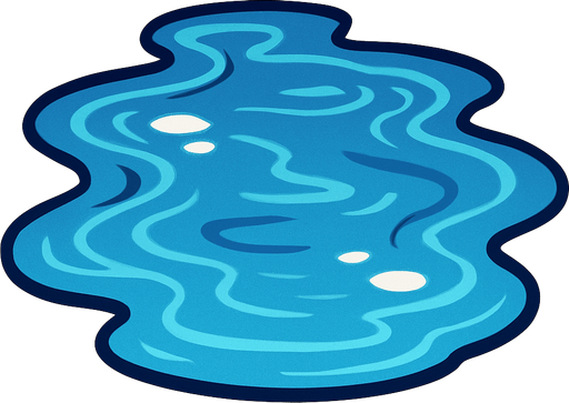 Water.
In-Game asset.  2d.  High contrast.  No shadows