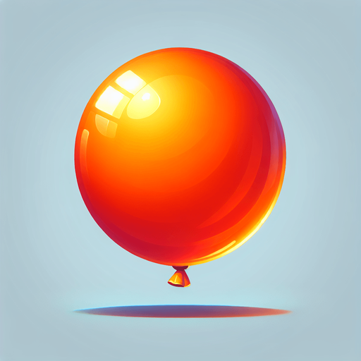 turuncu balon.
Single Game Texture.  In-Game asset.  2d.  Blank background.  High contrast.  No shadows