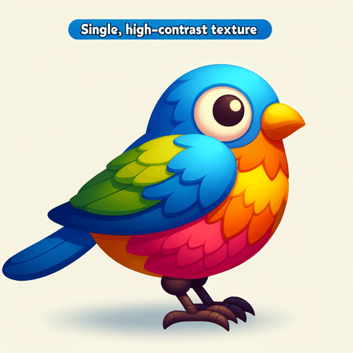 Bird.
Single Game Texture. In-Game asset. 2d. Blank background. High contrast. No shadows.