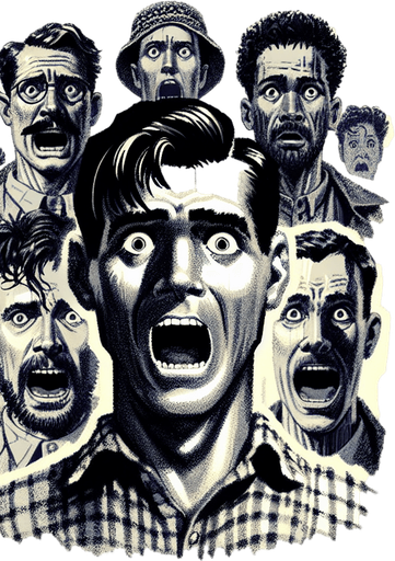 Player that is scared.
Single Game Texture. In-Game asset. 2d. Blank background. High contrast. No shadows.